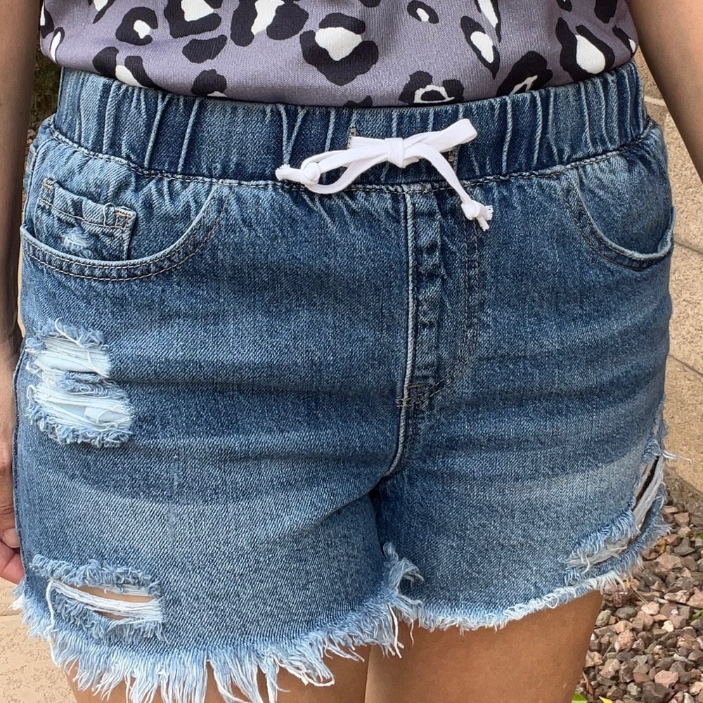 Denim Jogger Shorts